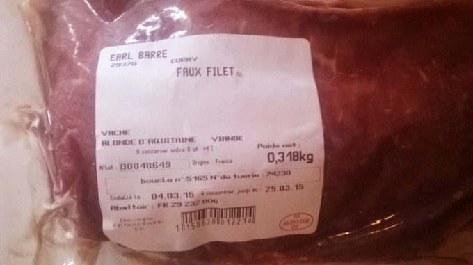 Barré élevage blonde d'Aquitaine - viande étiquetée