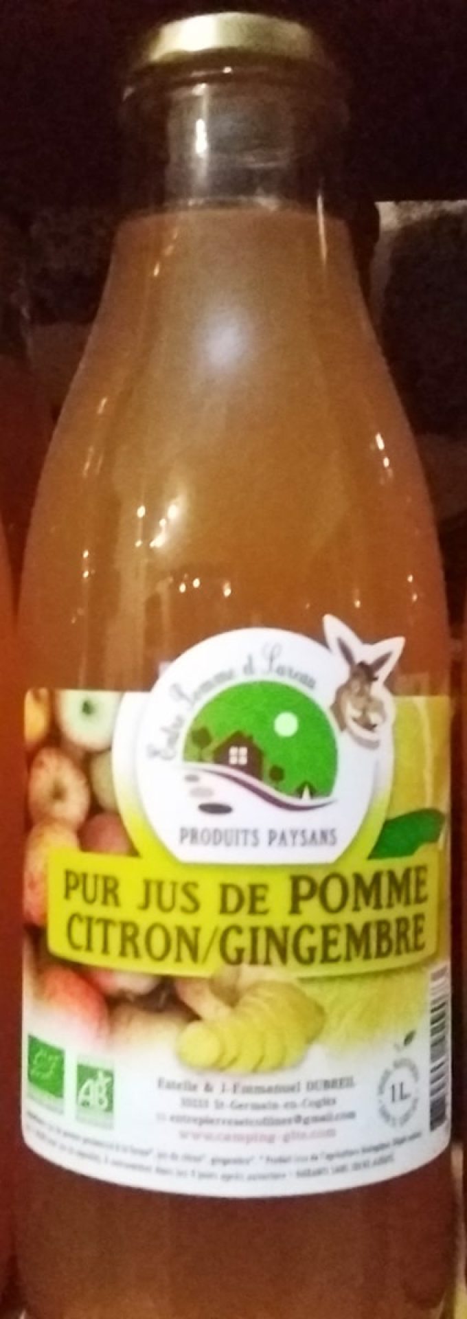 Entre Pomme et Sureau - jus de pomme, citron et gingembre