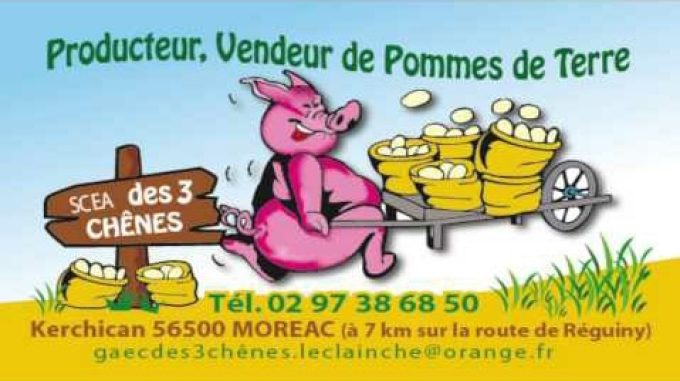 Les Trois Chênes - panneau et logo