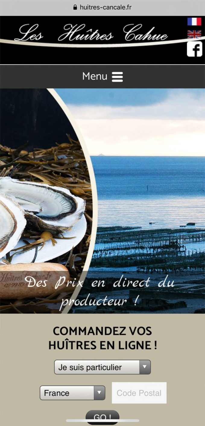 Huîtres Cahue - site internet de vente en ligne