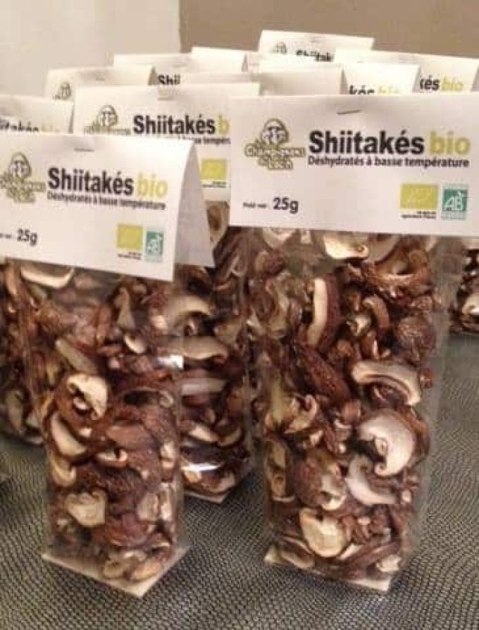 Variétés de shiitakés en sachet
