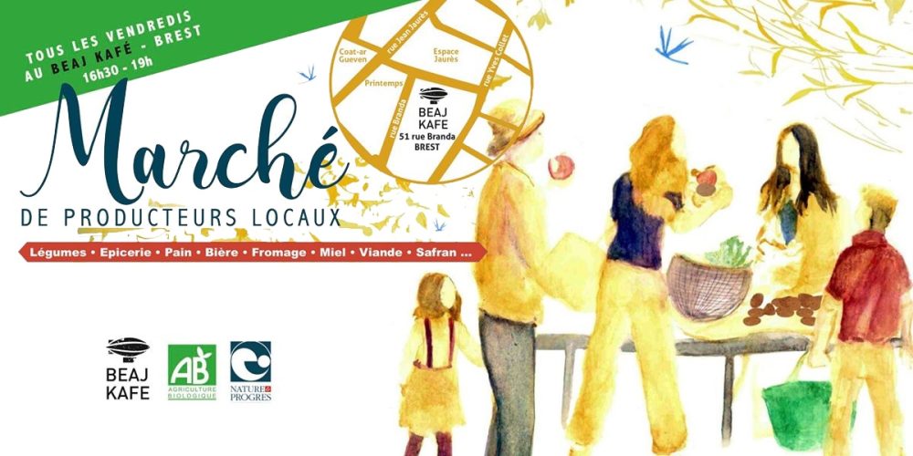 Marché de producteur à Brest, au BEAJ Kafé