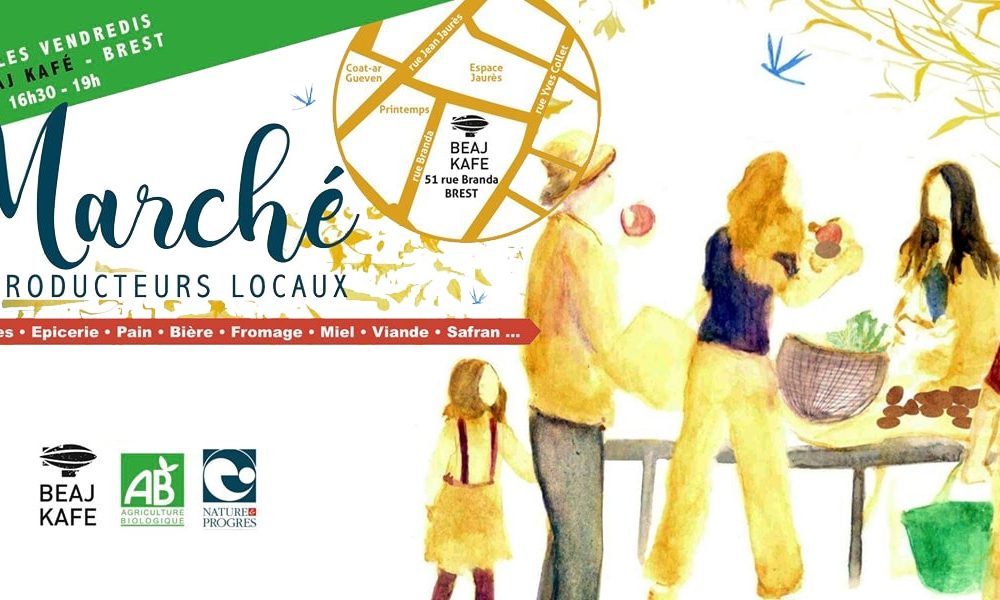 Marché de producteur à Brest, au BEAJ Kafé