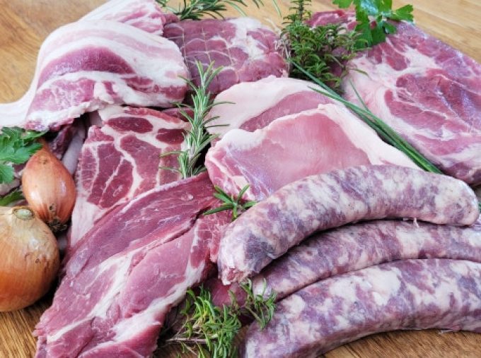 Colis de viande de cochons