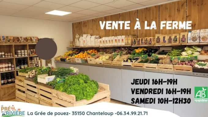 Vente directe dans le magasin à la ferme.