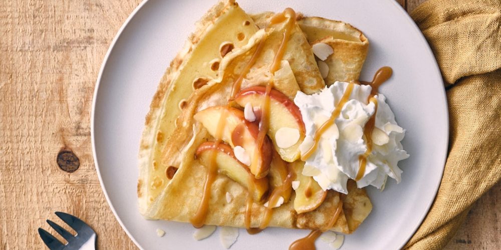 Recette de crêpes de froment et pommes caramélisées 💚